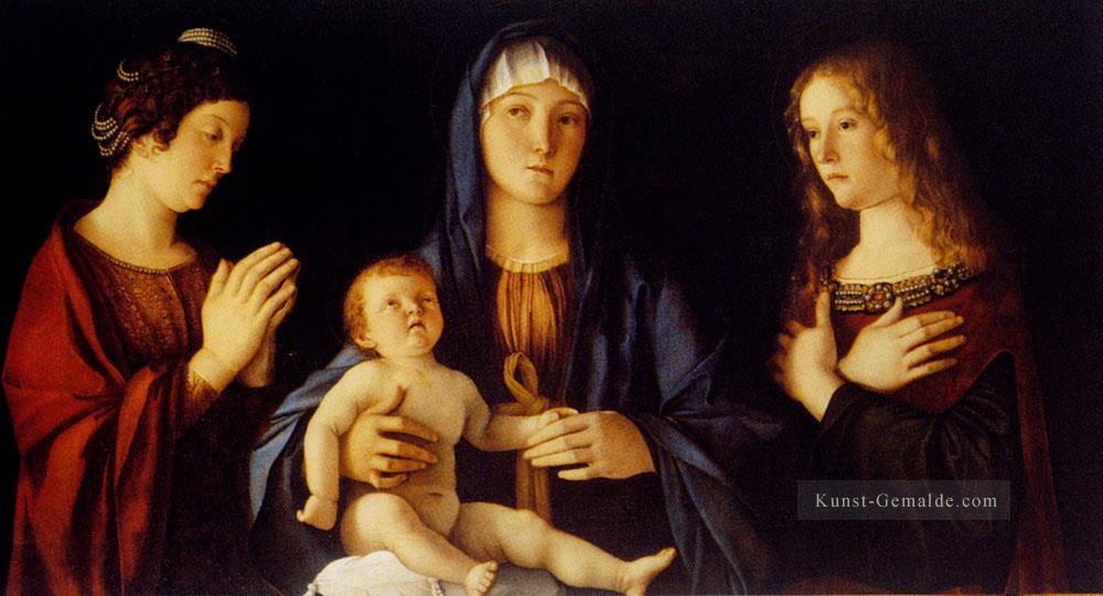 Jungfrau und Kind Betwwn St Catherine und St Mary Renaissance Giovanni Bellini Ölgemälde